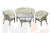Комплект Багама с диваном и полными бежевыми подушками (стол овальный)