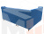 Угловой диван Бронкс левый угол (голубой\бежевый)