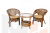 Комплект мебели из ротанга "Пеланги дуэт": два кресла и круглый столик  02/15