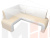 Кухонный угловой диван Кармен левый угол (Бежевый\Белый)