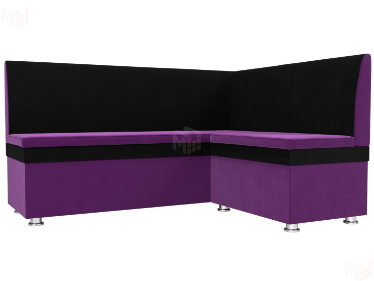 Кухонный угловой диван Уют правый угол (Фиолетовый\Черный)